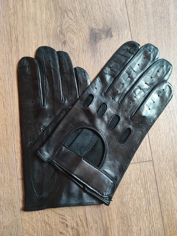 F1, Handmade DRIVER GLOVES MADE IN HUNGARY 100% LEATHER BLACK Cover