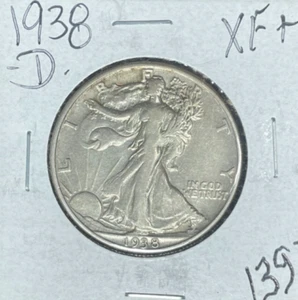 1938-D WALKING LIBERTY SILVER HALF DOLLAR ~XF+ ~NICE KEY DATE COIN~ - Picture 1 of 2