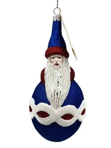 Patricia Breen Faberge Santa Claus Red White Blue Christmas Holiday Ornament - Picture 1 of 7