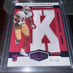 Panini Platten und Patches volle Abdeckung Brandon Aiyuk Trikot Buchstabe RC ""K""/10SP - Bild 1 von 1