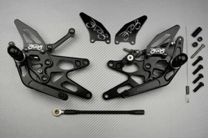 Black Racing Adjustable AVDB Rearsets Footrest YAMAHA YZF R1 YZF-R1 2004-2006 - Picture 1 of 6
