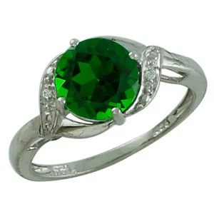 Gift For Women Cocktail Ring Size 7 925 Sterling Silver Chrome Diopside Gemstone - Picture 1 of 10