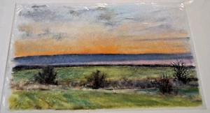 :FRANZ EHMKE *1928 -2018 BERLIN PASTELL SONNENUNTERGANG HINTERM HORIZONT - Bild 1 von 3