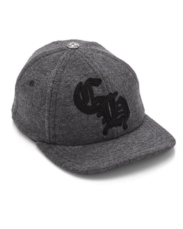 Size OS - Chrome Hearts CH Wool Hat Grey CH BLACK LEATHER PAT  - Image 1 of 1