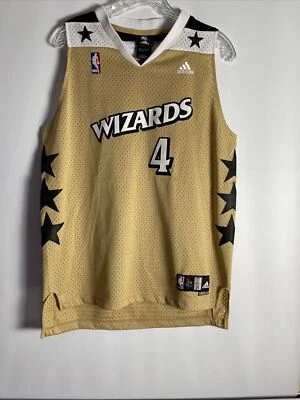 Camiseta deportiva de baloncesto Adidas NBA Washington Wizards Antawn Jamison dorada #4 juvenil L Foto 1 de 4