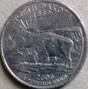 USA 2006 North Dakota State Quarter Dollar Commemorative Coin - Picture 1 of 2