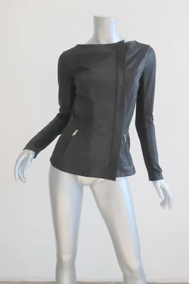 VEDA Leather Jacket Black Size Small Asymmetrical Zip Moto Jacket - Image 1 of 4