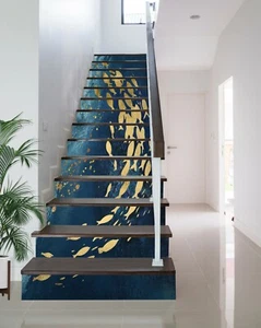 3D Golden Fish 003NA Stair Risers Decoration Photo Mural Decal Wallpaper Fay - Imagen 1 de 5