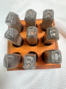Vintage Set "Tuf Face" Stahl 3/8" Zahlenlocher - sehr gut ++ - Bild 1 von 4