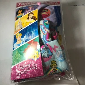 Girls Size 4 underwear 7 pairs cotton briefs Disney Princess - Picture 1 of 4