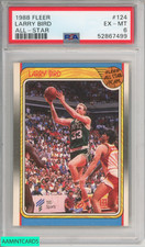 1988 FLEER LARRY BIRD #124 ALL-STAR HOF BOSTON CELTICS PSA 6 EX-MT