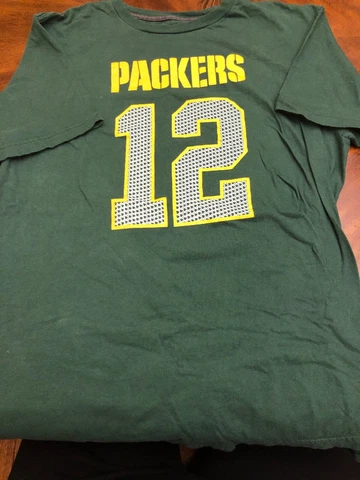 NFL Team Apparel Ring Spun Soft Green Bay Packers Aaron Rodgers  Tshirt Men Lg Cover