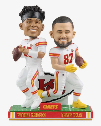 Patrick Mahomes & Travis Kelce Kansas City Chiefs Bobblemate Dual Bobblehead NFL Cover