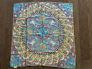 NEW IN BOX Galleria Multicolored Scarf 100% Silk 34” x 34” Worldwide HK - Picture 1 of 5