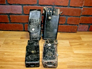GE Hartleder Zwei Wege Radio Etui Halter Holster USA Dienst Vintage Menge 4 - Bild 1 von 7