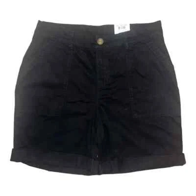 Style & Co Womens Deep Black Roll Cuff Cargo Shorts Size 10 NWT - Image 1 of 4