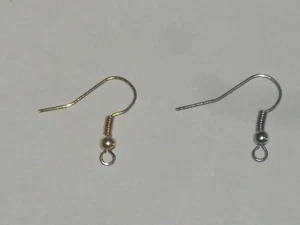 Haken, Ohrringhalter 50% versilbert-50%gold Anzahl wählbar: - Bild 1 von 5