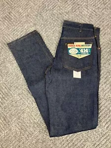 Jeans vintage anni 70 Saddle King Western by Key denim grezzo uomo 29x35 lavaggio scuro NOS - Foto 1 di 16