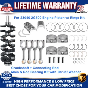 Engine Crankshaft Connecting Rod Piston w/ Rings Kit For Hyundai Kia Optima 2.4L - Picture 1 of 15