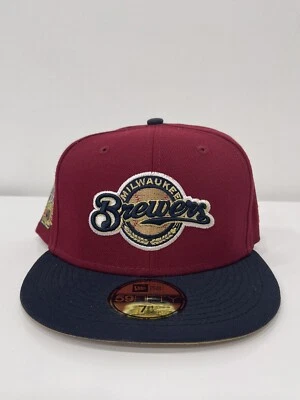 Milwaukee Brewers MLB New Era 40th Year Anniversary Topperz Fitted Cap Hat 7 1/2 - Image 1 of 4