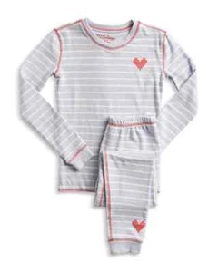 PJ Salvage Mountain Mama Striped Pajama Set Little Girls 4T Blue Mist PullOn L/S - Picture 1 of 22