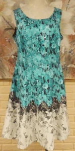 NWT GORGEOUS DRESSBARN SZ 16 SLEEVELESS FLORAL PRINT POLYESTER FIT N FLARE DRESS - Picture 1 of 6