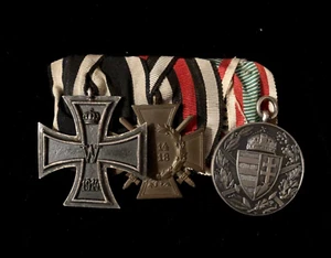 3er Ordensspange 1 WK Eisernes Kreuz EK 2 Kl 1914 EKF Frontkämpfer u. KDM Ungarn - Bild 1 von 6