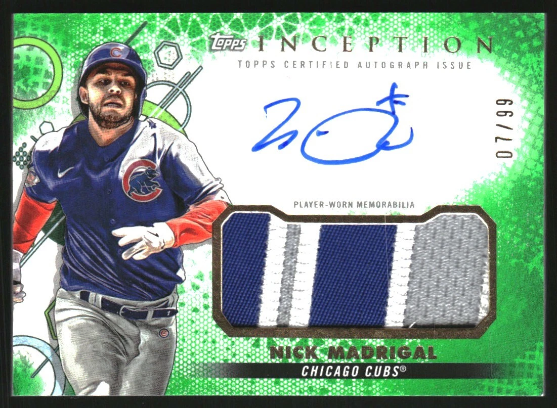 2022 Topps Inception Patch Autographs Green #IAPNM Nick Madrigal Auto Jersey /99