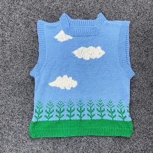 Handmade Weste Strick Cloud Outdoor Strickpullover Oversize Damen Gr. Medium - Bild 1 von 5