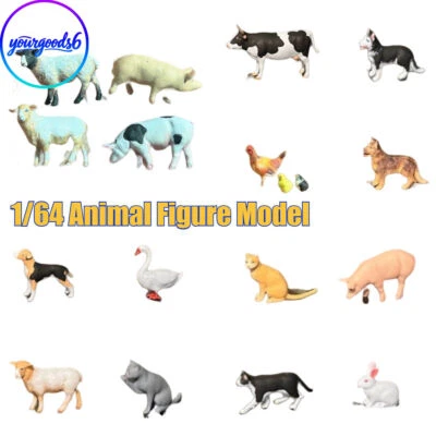 Diorama 1/64 Animal Figure Model Cow Pets Farm Doll Model Accessory Prop Display - Image 1 of 4