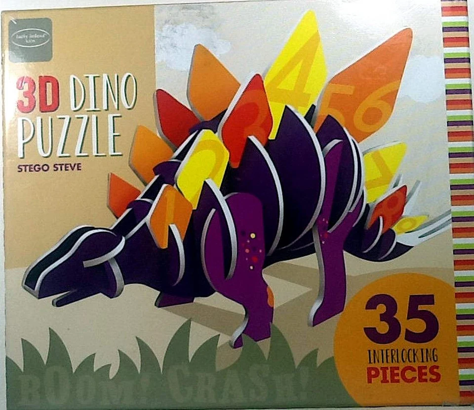 Kathy Ireland Kids 3D Dino Stego Steve Dinosaur Stegosaurus Colorful 35pc Puzzle - Image 1 of 1