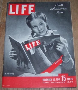 Life Magazine November 25, 1946 Tenth Anniversary Issue Shirley Temple Art - Picture 1 of 1