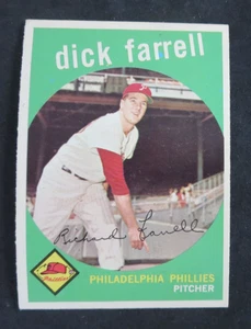 1959 Topps Dick Farrell #175 Philadelphia Phillies EX sin pliegues - Imagen 1 de 2