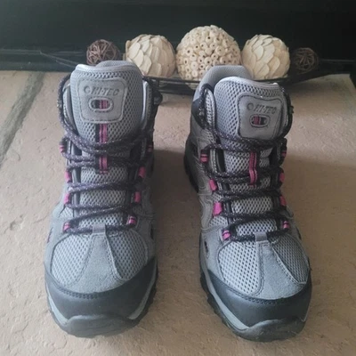 Size 9.5B HI-TEC Waterproof Hiking Gray Women Boots - Image 1 of 4