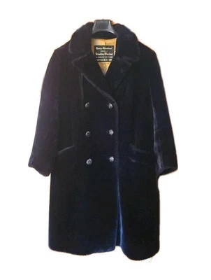 Abrigo Borg-Alaskan Kashan Stanley Negro Piel Sintética Doble Pecho Forrado Foto 1 de 4