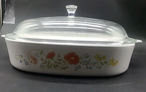 Vintage CORNING WARE Wildflower Casserole Baking Dish With Lid A-10-B 10X10X2 - Picture 1 of 7