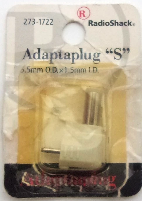 Radio Shack #273-1722 Adaptaplug “S” 5.5mm O.D. x 1.5mm I.D.    NEW - Image 1 of 1