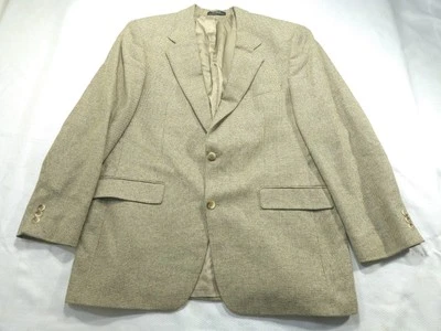 LL Bean Mens Blazer 44R Beige Sport Coat Jacket Silk Wool Birdseye - Image 1 of 4