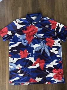 Greyson Golf Shirt Polo Floral Wolf Jungle Print XLarge MINT MSRP $118 XL - Picture 1 of 7