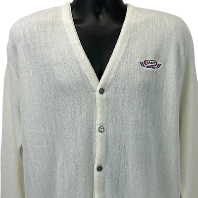 Vintage 70s 80s Kraft Foodservice Cardigan Sweater Food Service White L Large - Image 1 of 4
