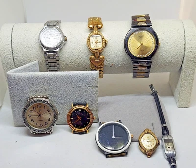 Lote de 8 relojes que no funcionan para piezas o restauración Seiko, Whittnauer, etc... Foto 1 de 4