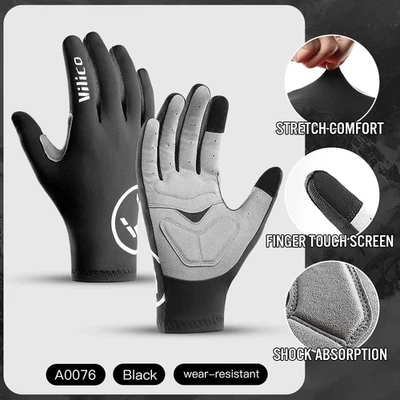 Guantes de ciclismo pantalla táctil dedos completos guantes de bicicleta de montaña/suciedad para hombres mujeres Foto 1 de 4