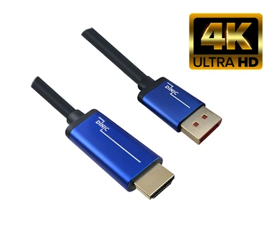 DINIC DisplayPort zu HDMI Kabel 3 m – 4K@60Hz, DP→HDMI, HDR, vergoldet - Bild 1 von 4