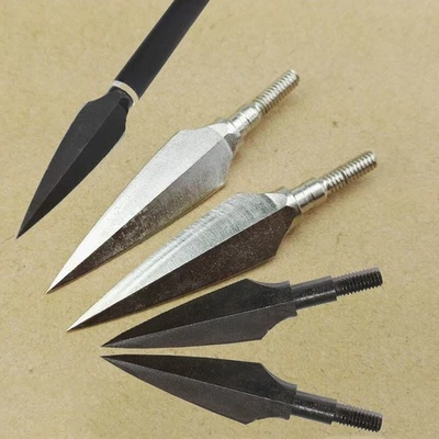 Archery Hunting Arrowheads Traditional Broadheads 150gr Arrow Tips Metal Points - Image 1 of 4