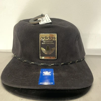 Adidas Unisex 5 Paneles Correa Sombrero Negro Dorado Metálico Edición Limitada Nuevo Foto 1 de 4