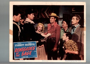 RENEGADES OF THE SAGE-1949-LOBBY CARD-VG/FN-WESTERN-CHARLES STARRETT-BURN VG/FN