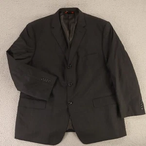 Linea Uomo Jacket 2XL Charcoal Gray Heather 100% Wool Twill Worsted Blazer 52R - Picture 1 of 17