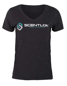 Camisa para mujer ScentLok con logotipo icónico central (negra, pequeña) - Imagen 1 de 4