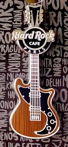2022 HARD ROCK CAFE PARIS RETRO WOODGRAIN GUITAR PIN - Picture 1 of 1