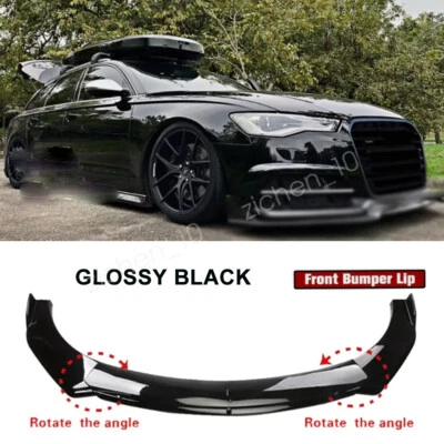 For Audi A6 RS6 S6 Black Car Front Bumper Lower Lip Spoiler Splitter Body Kit — 第 1/4 张图片